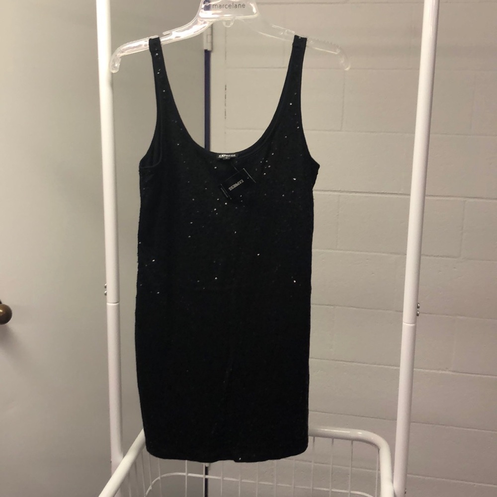 Black sequins tank top